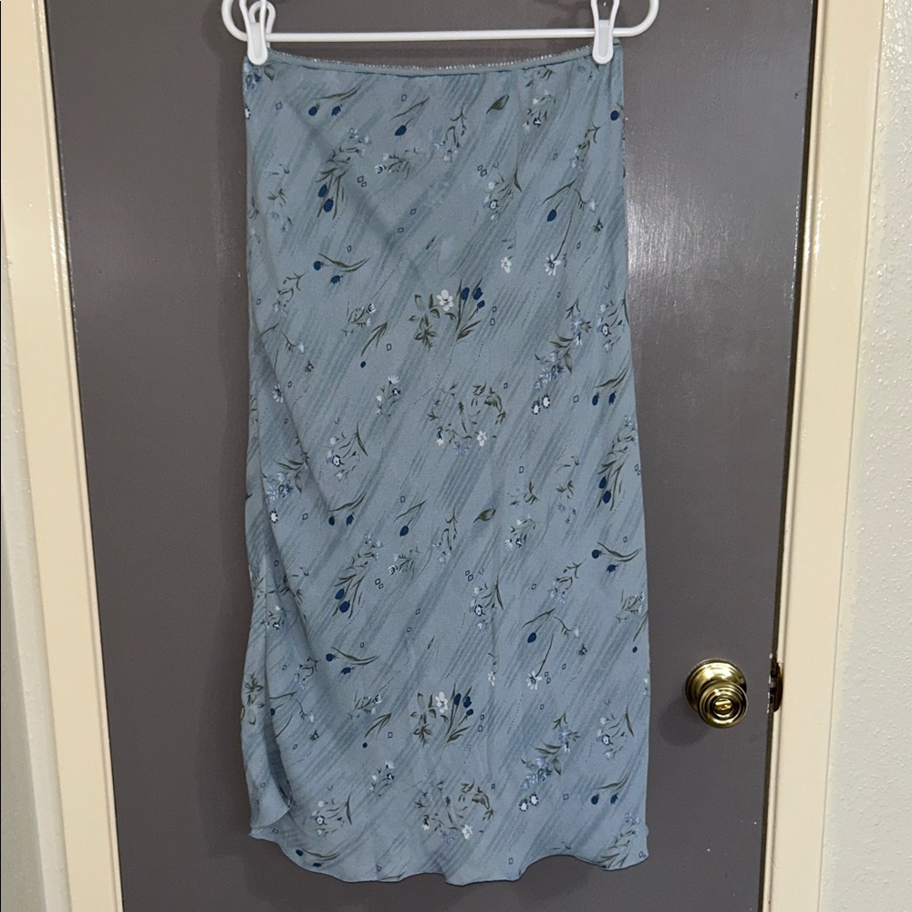 jonathan martin Light Blue Floral Maxi Skirt Large